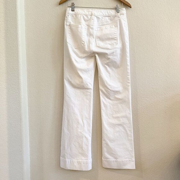 LOFT‎ White Bootcut Jeans Wide  Leg Sailor Pockets, Size 26/2 - Picture 8 of 10